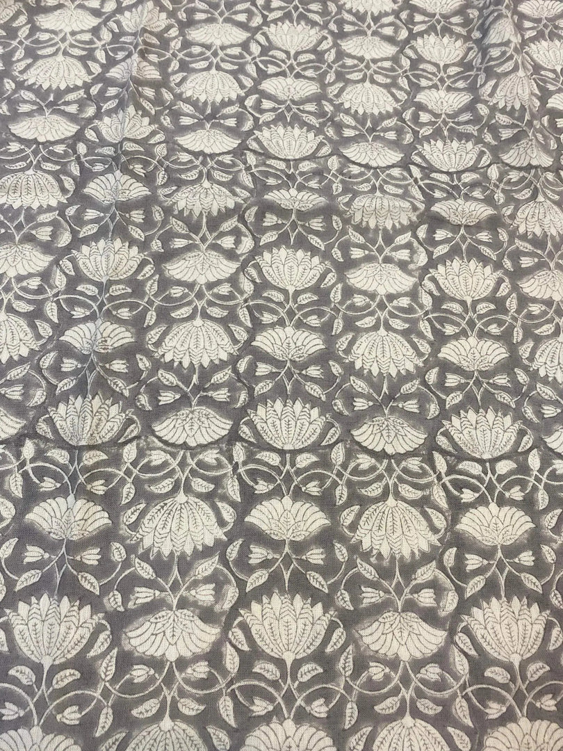 Inkwash Block Print Handloom Linen Fabric