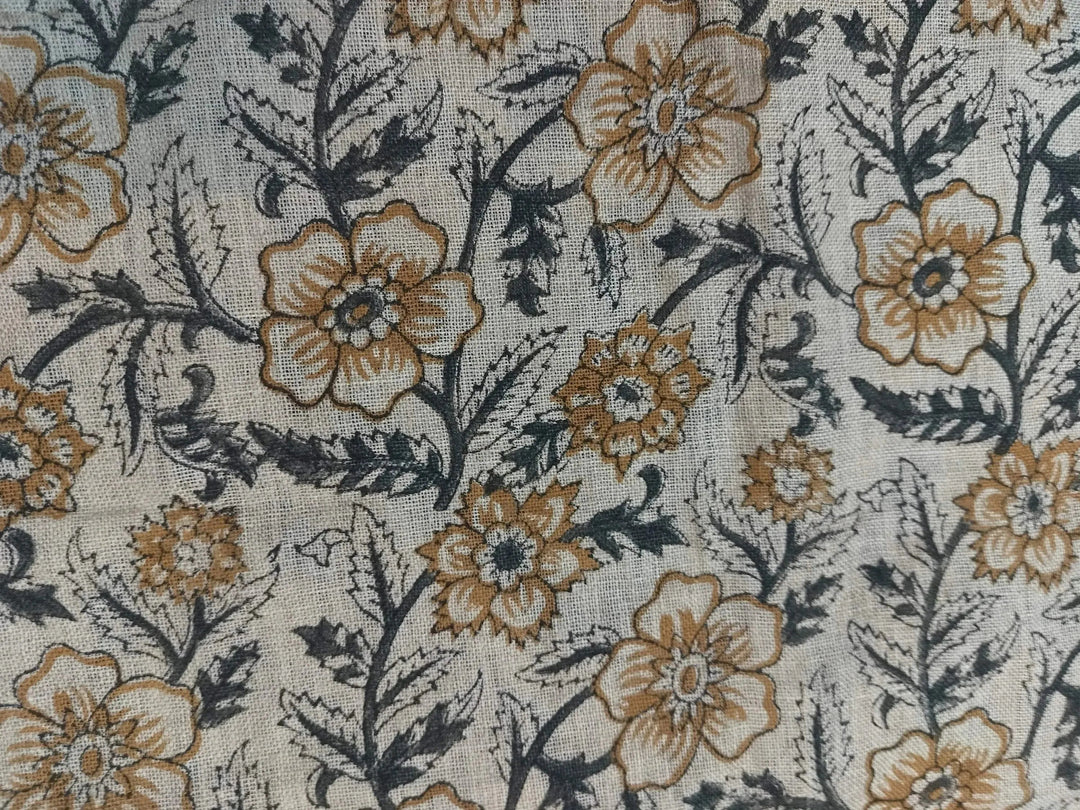 Solvane Block Print Handloom Linen Fabric