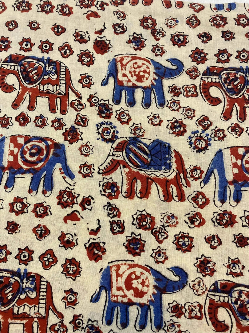 Wavely Indian Cotton Block Print Fabric