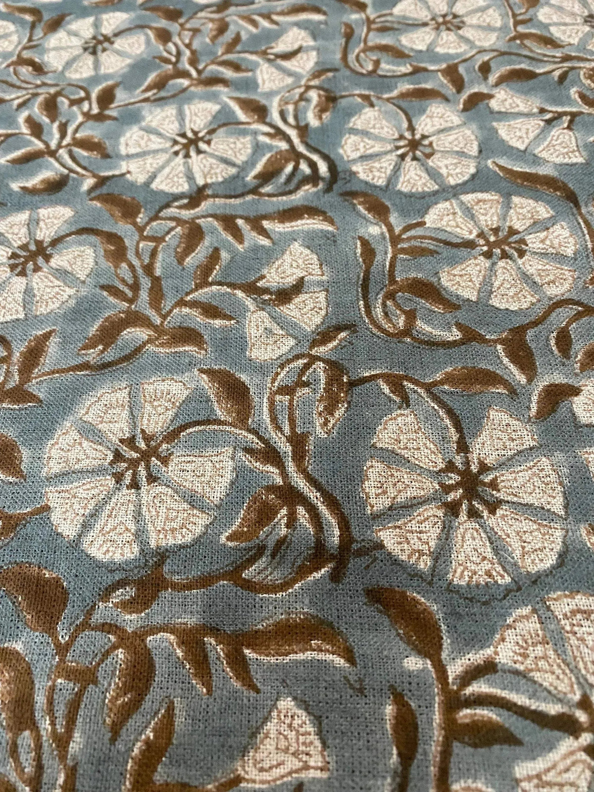 Embra Block Print Handloom Linen Fabric