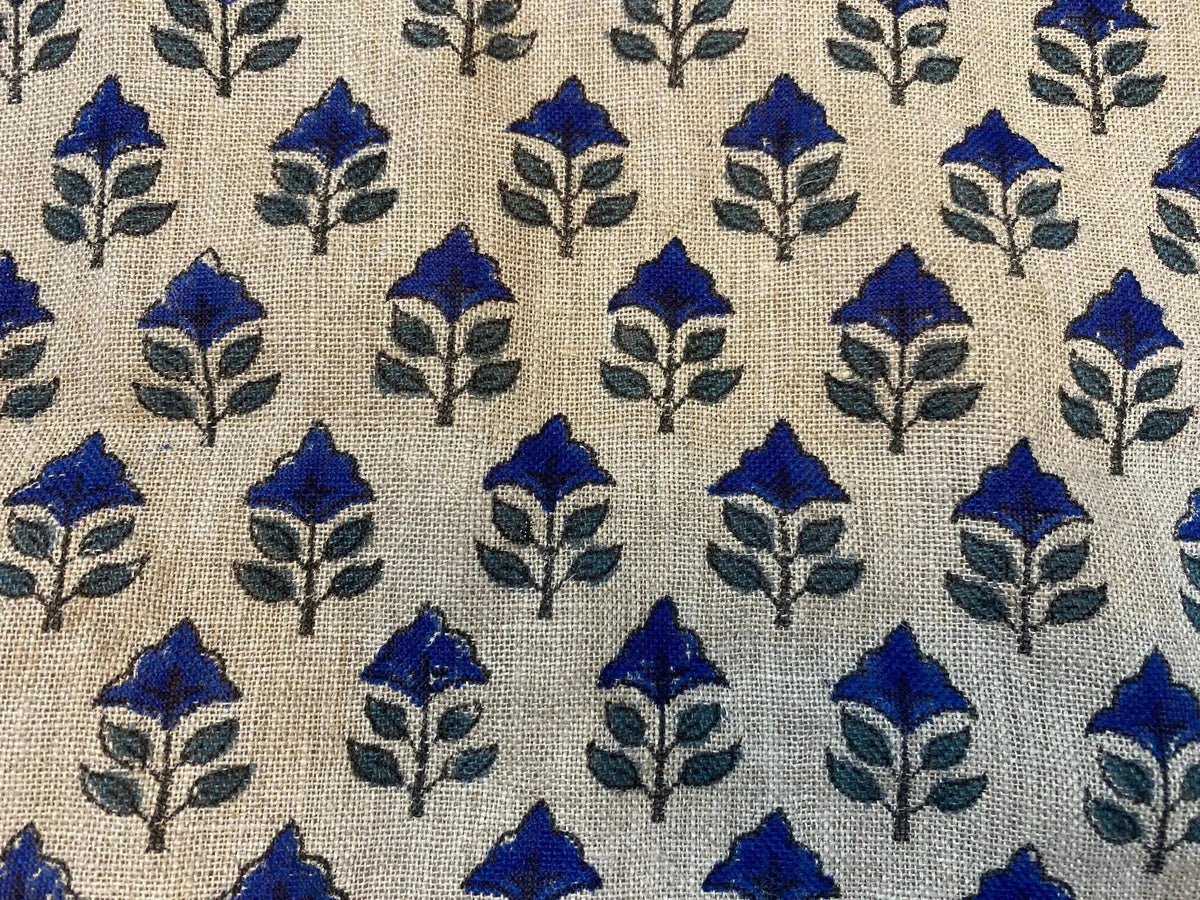 Lurani Block Print Handloom Linen Fabric