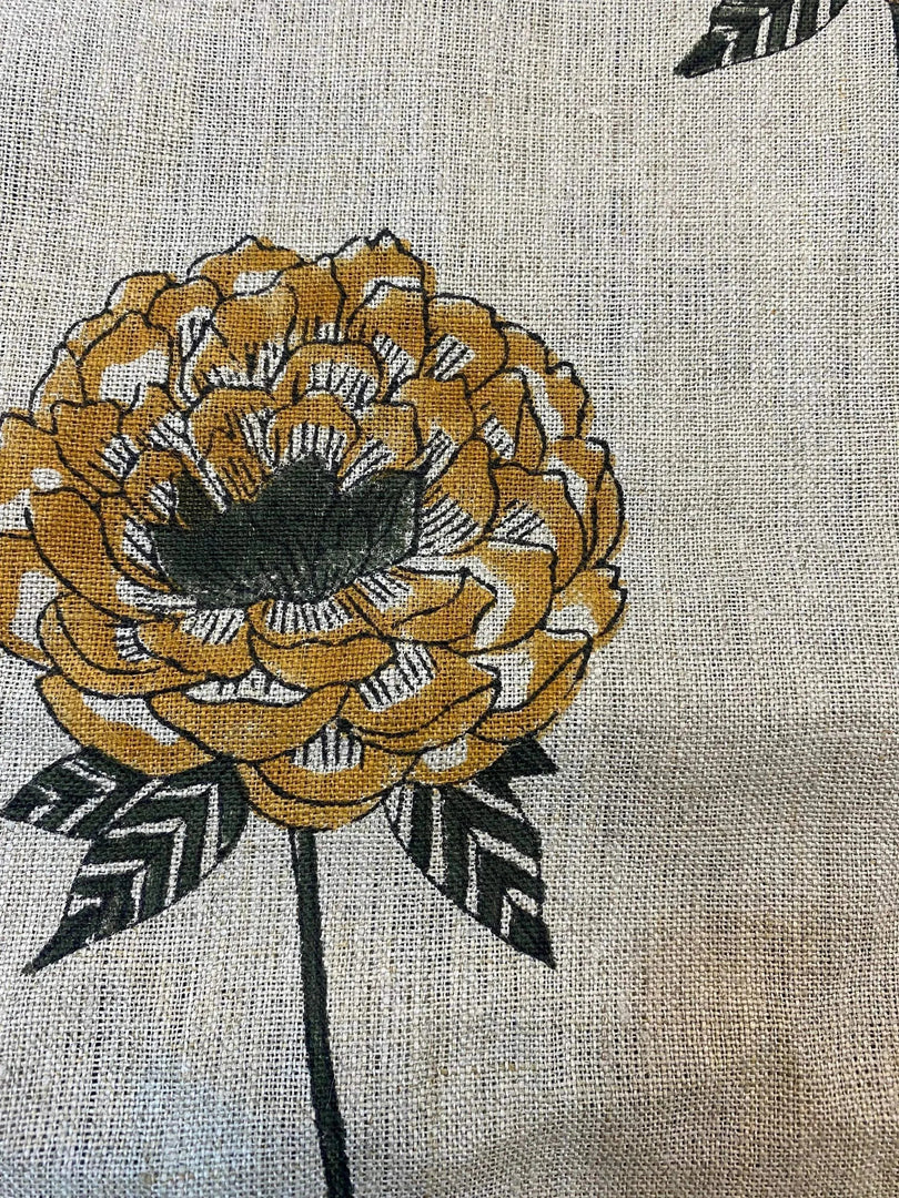 Willy Hand Block Printed Heavy Linen Fabric