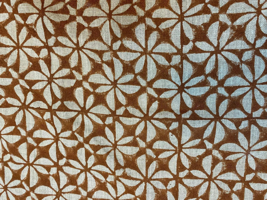 Serenelle Block Print Handloom Linen Fabric