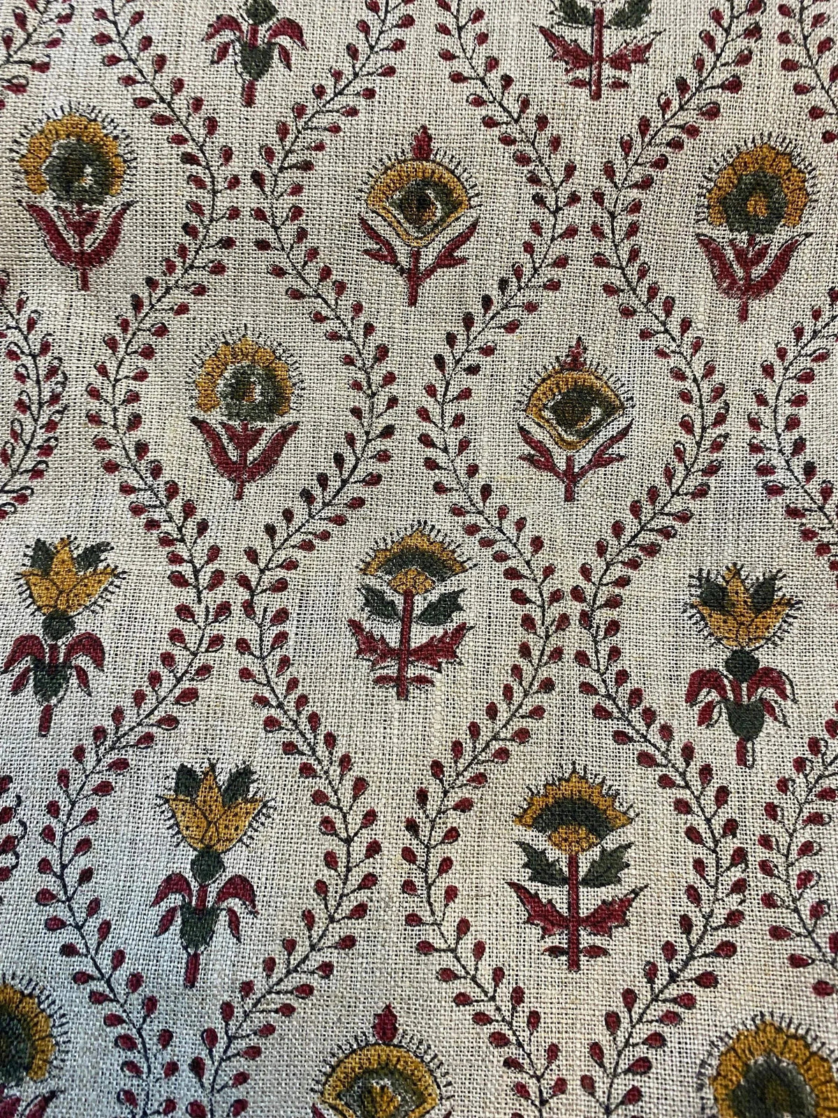 Kenna Handloom Block Print Linen Fabric