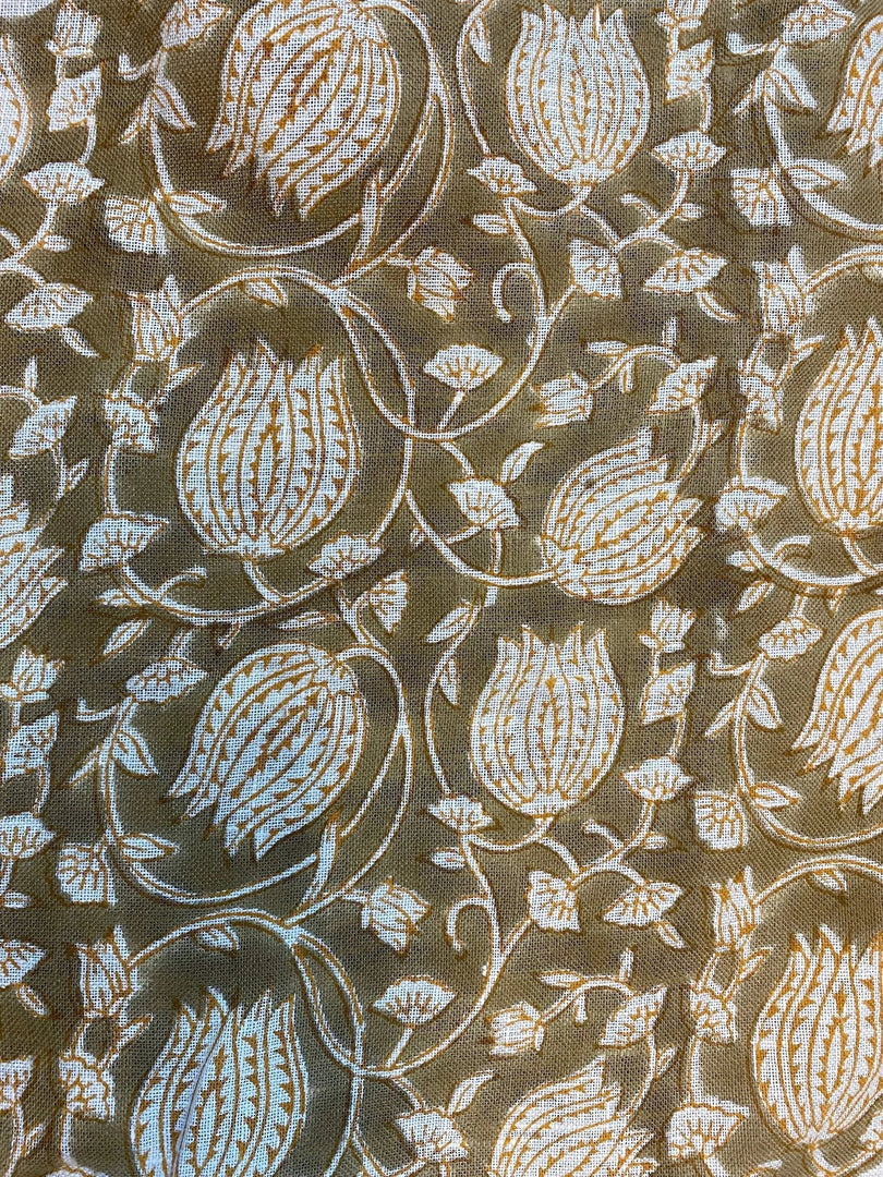 Dabria Block Print Handloom Linen Fabric