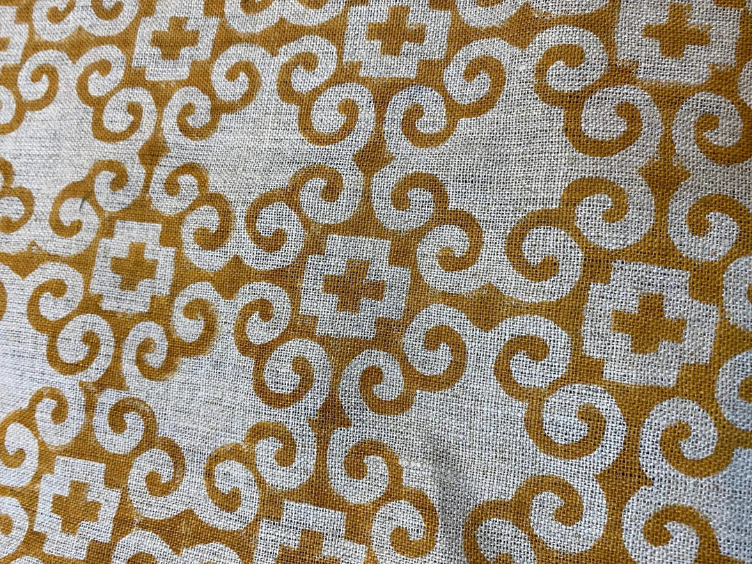 Vireza Block Print Handloom Linen Fabric