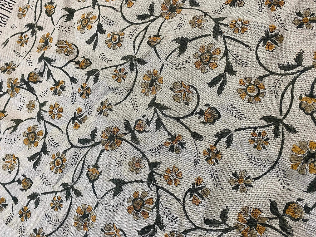 Prythea Block Print Handloom Linen Fabric