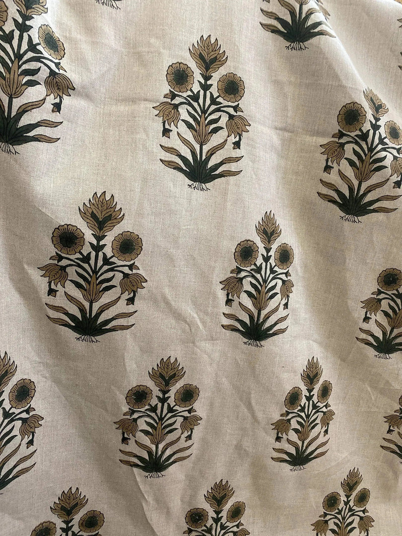 Elarin Block Print Handloom Linen Fabric