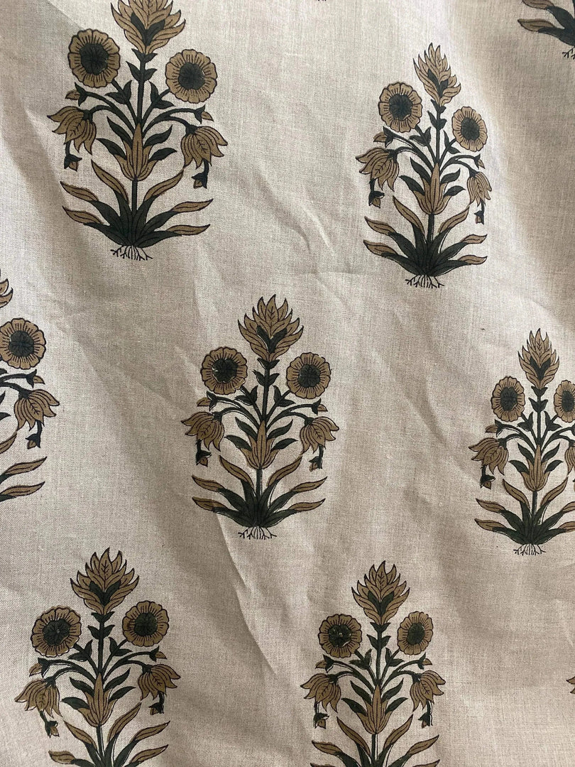 Elarin Block Print Handloom Linen Fabric