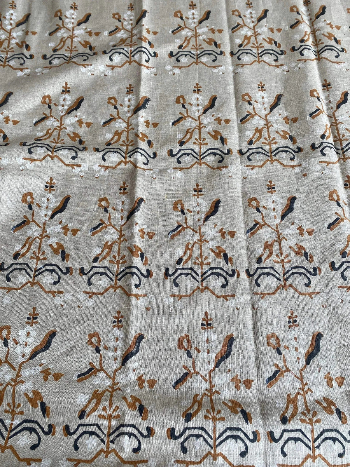 Selith Block Print Handloom Linen Fabric