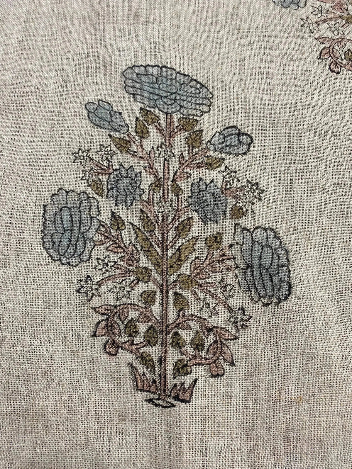 Zyraze Block Print Handloom Linen Fabric