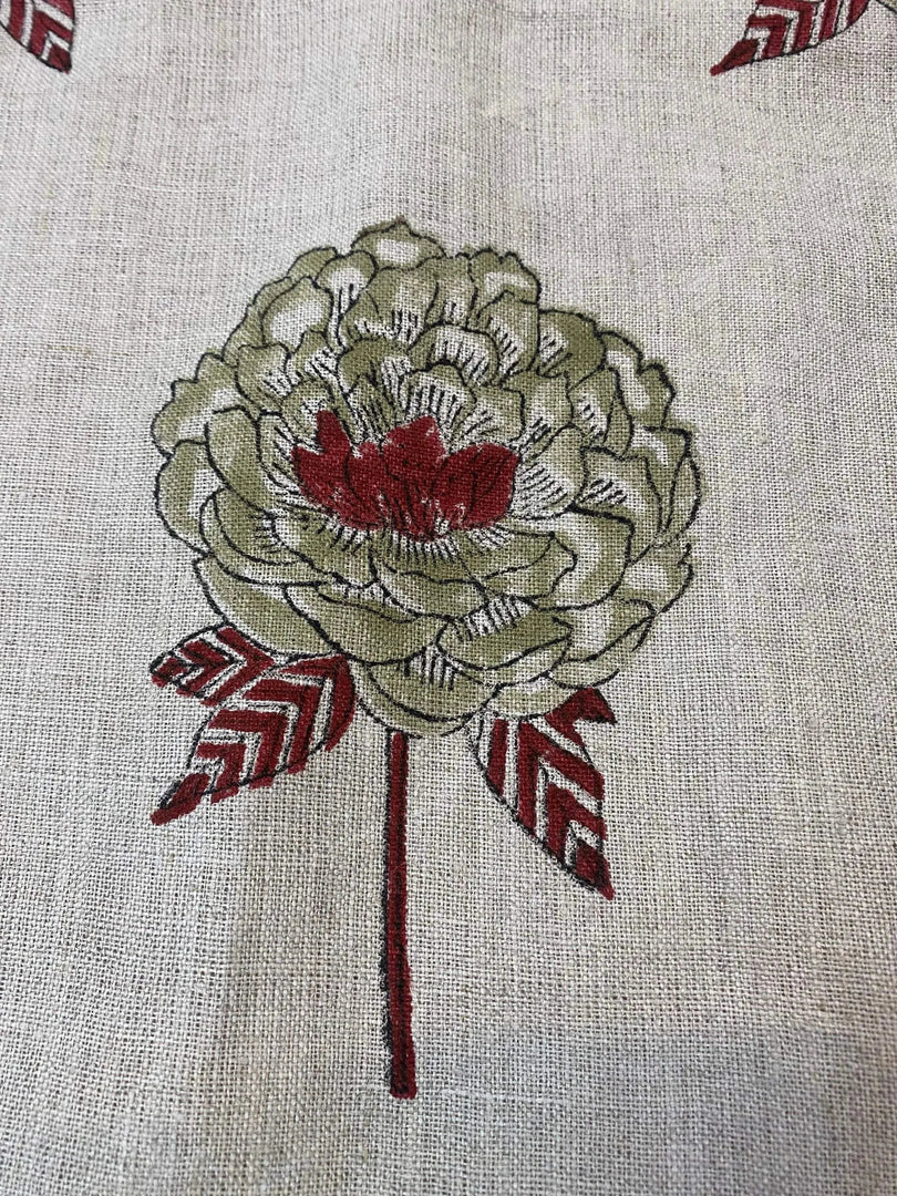 Verith Block Print Handloom Linen Fabric