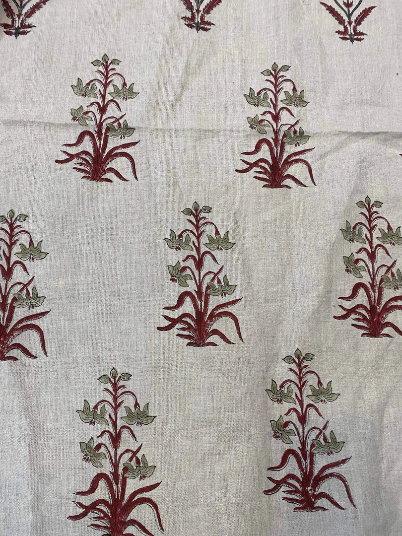 Tervia Block Print Handloom Linen Fabric