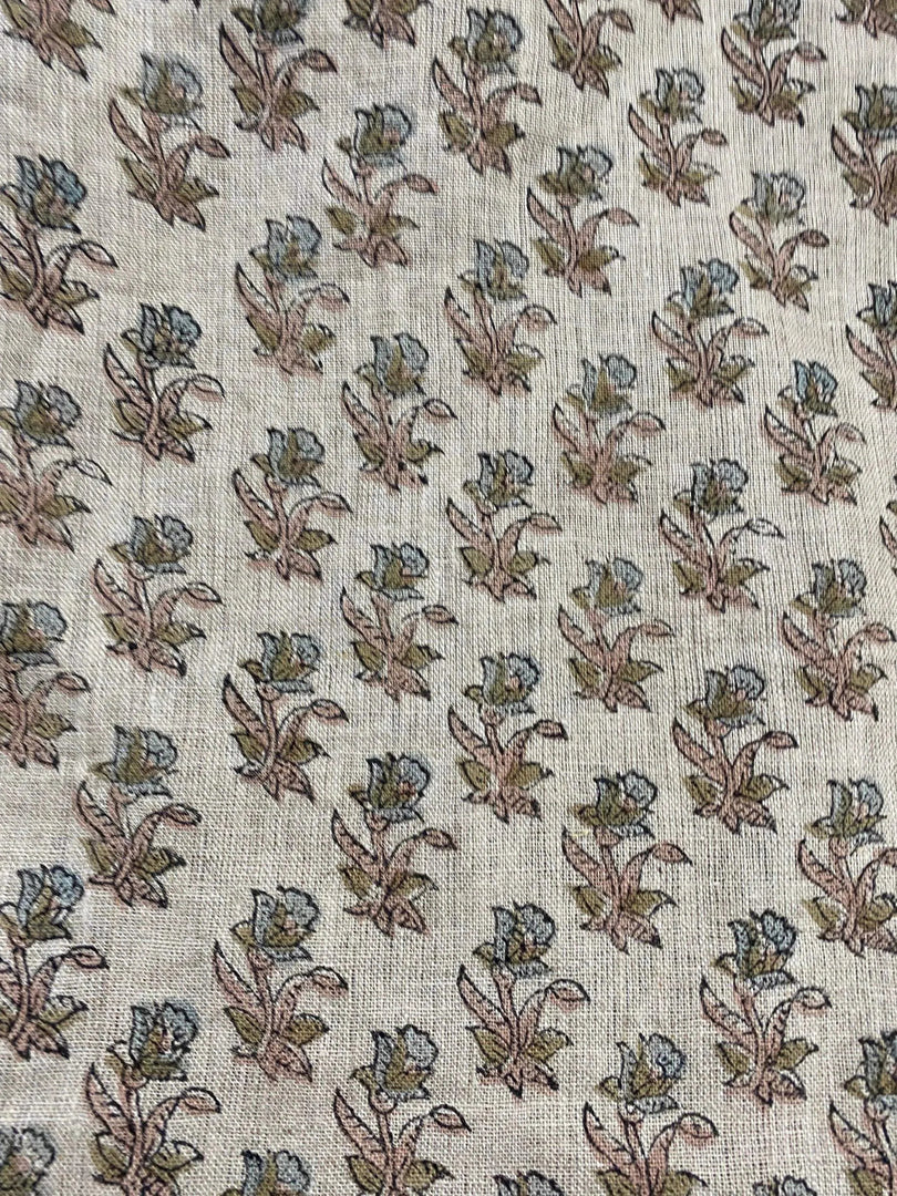 Halira Block Print Handloom Linen Fabric