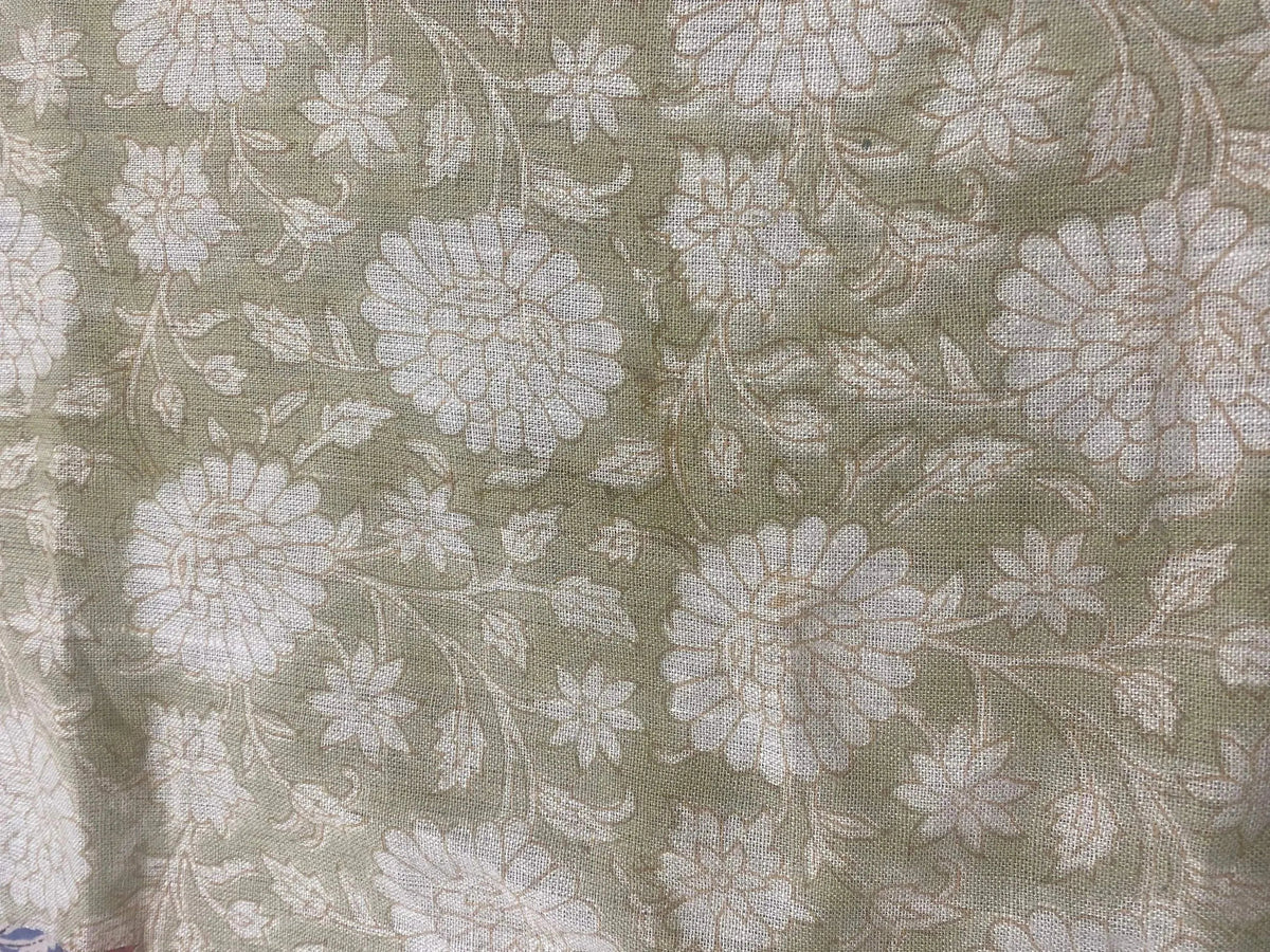 Palora Block Print Handloom Linen Fabric