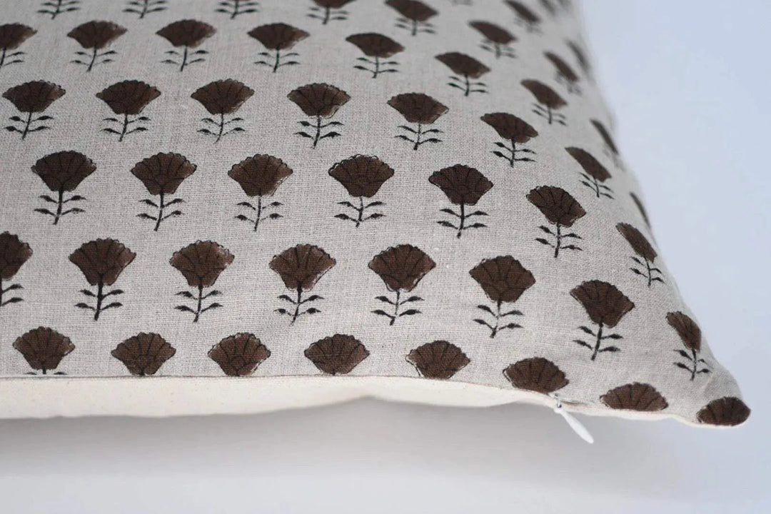 Laurel Block Print Pillow Cover