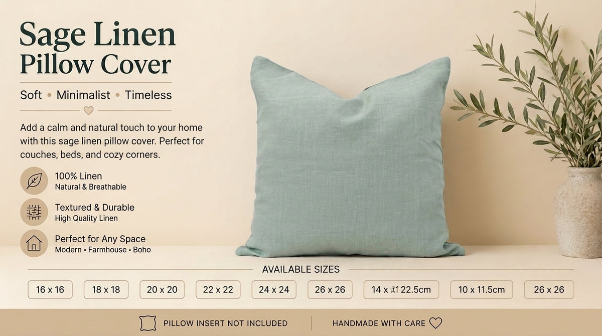 Nalo Gray solid Linen Pillow Cover