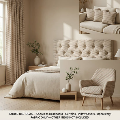Brooke Grey Linen Block Print Pillow Cover
