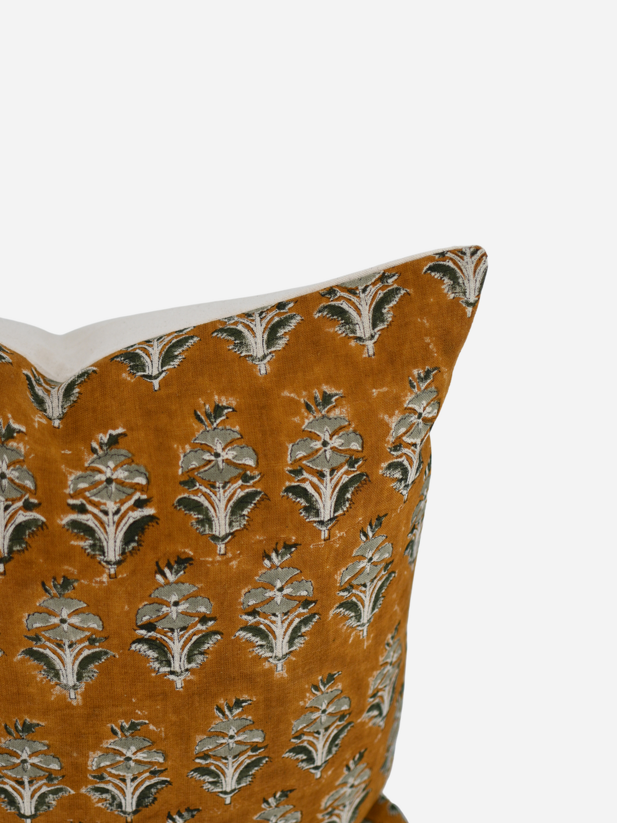 Camila Mustard Gold Block Print Pillow Cover