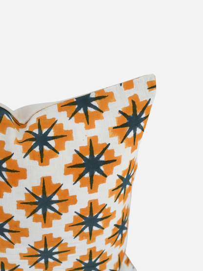 Dakota Mustard Block Print Pillow Cover