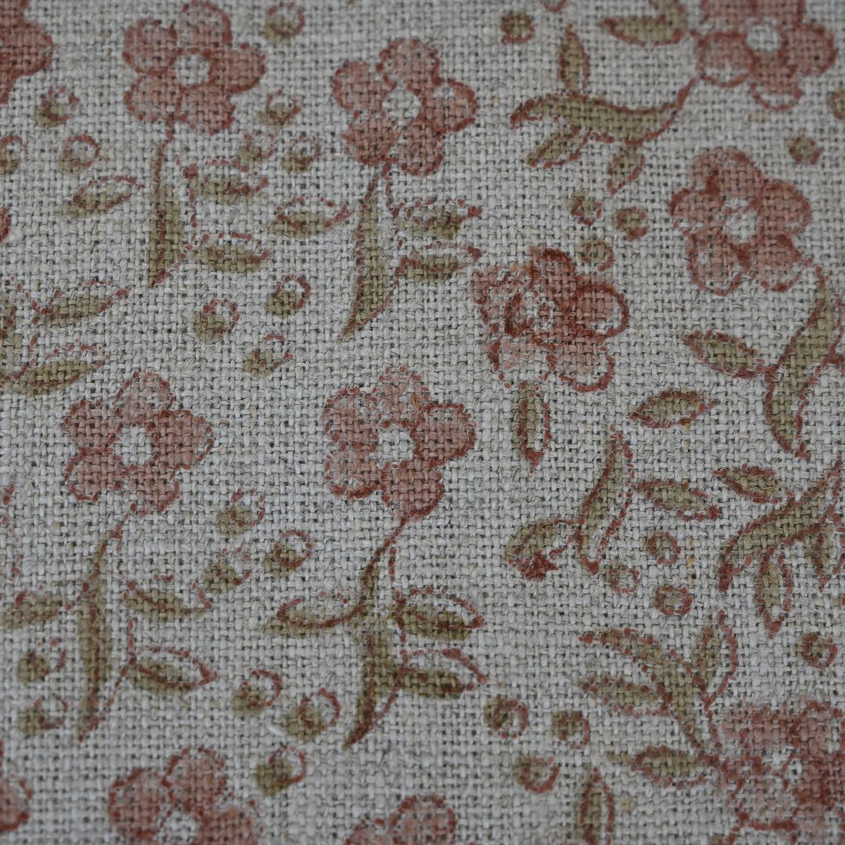Lisa Taupe Linen Block Print Pillow Cover