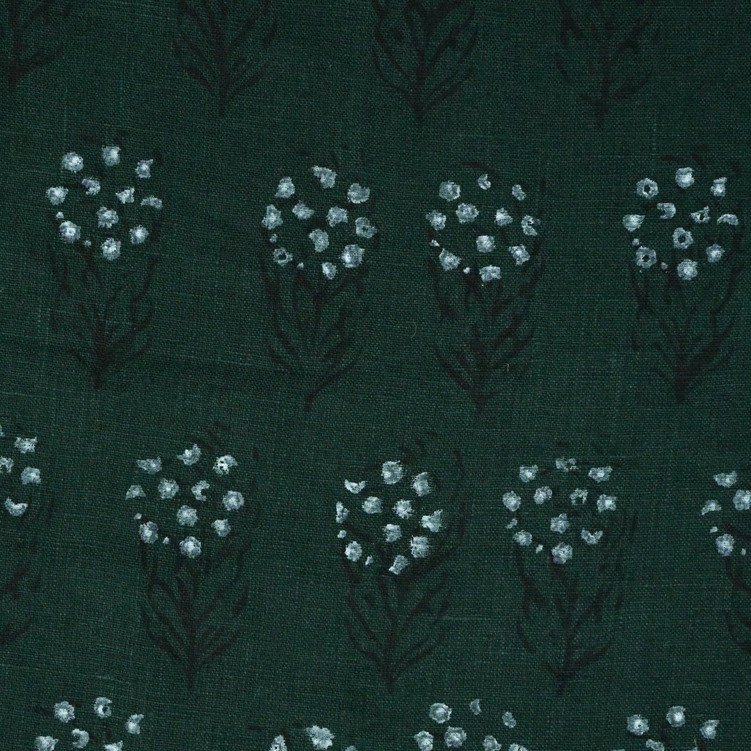 Artisan Block Print Linen Fabric -  12