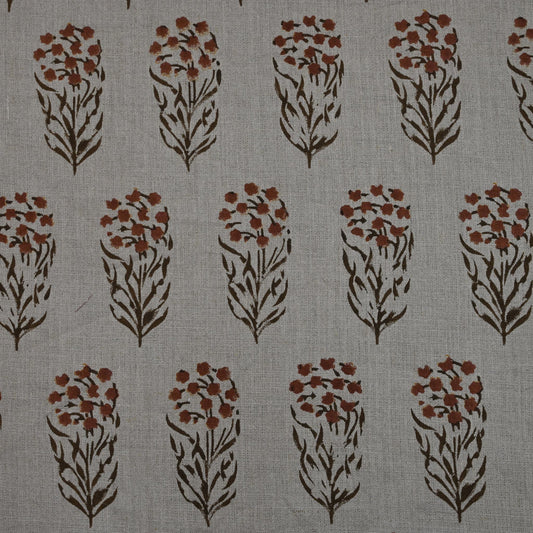 Brianna Floral Linen Block Print Fabric