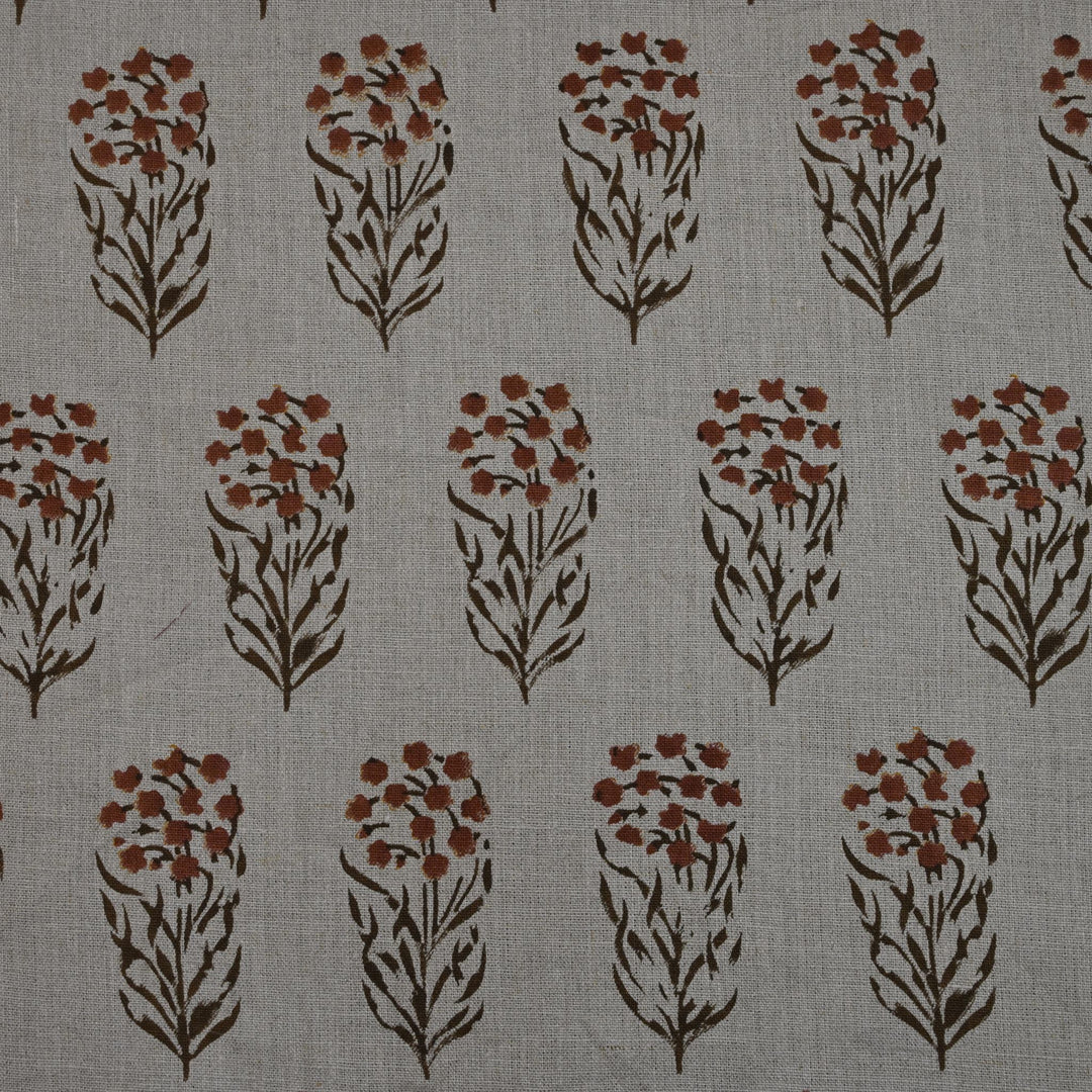 Artisan Block Print Linen Fabric -  12