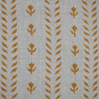 Alexa Ochre Linen Block Print Pillow Cover