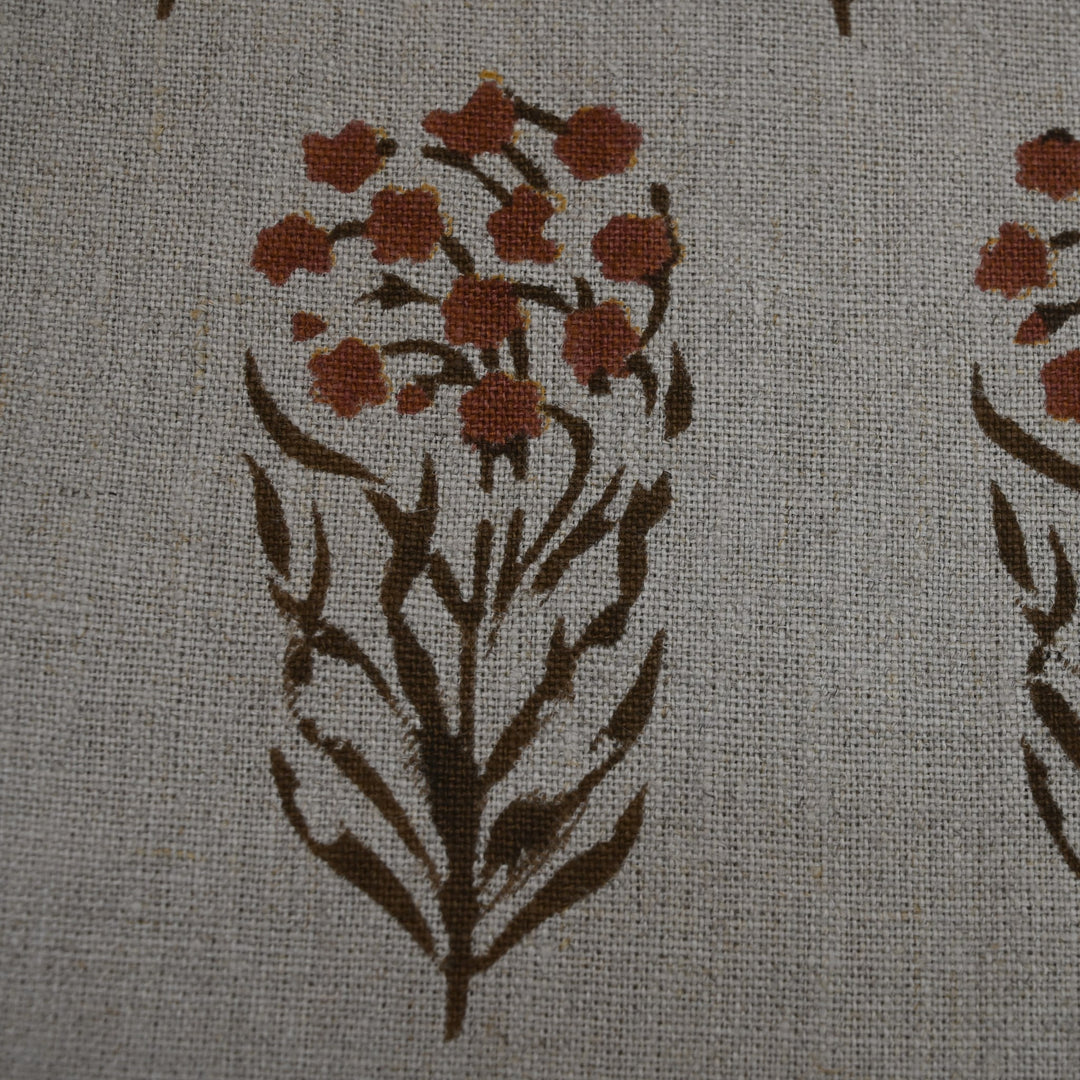 Artisan Block Print Linen Fabric -  12