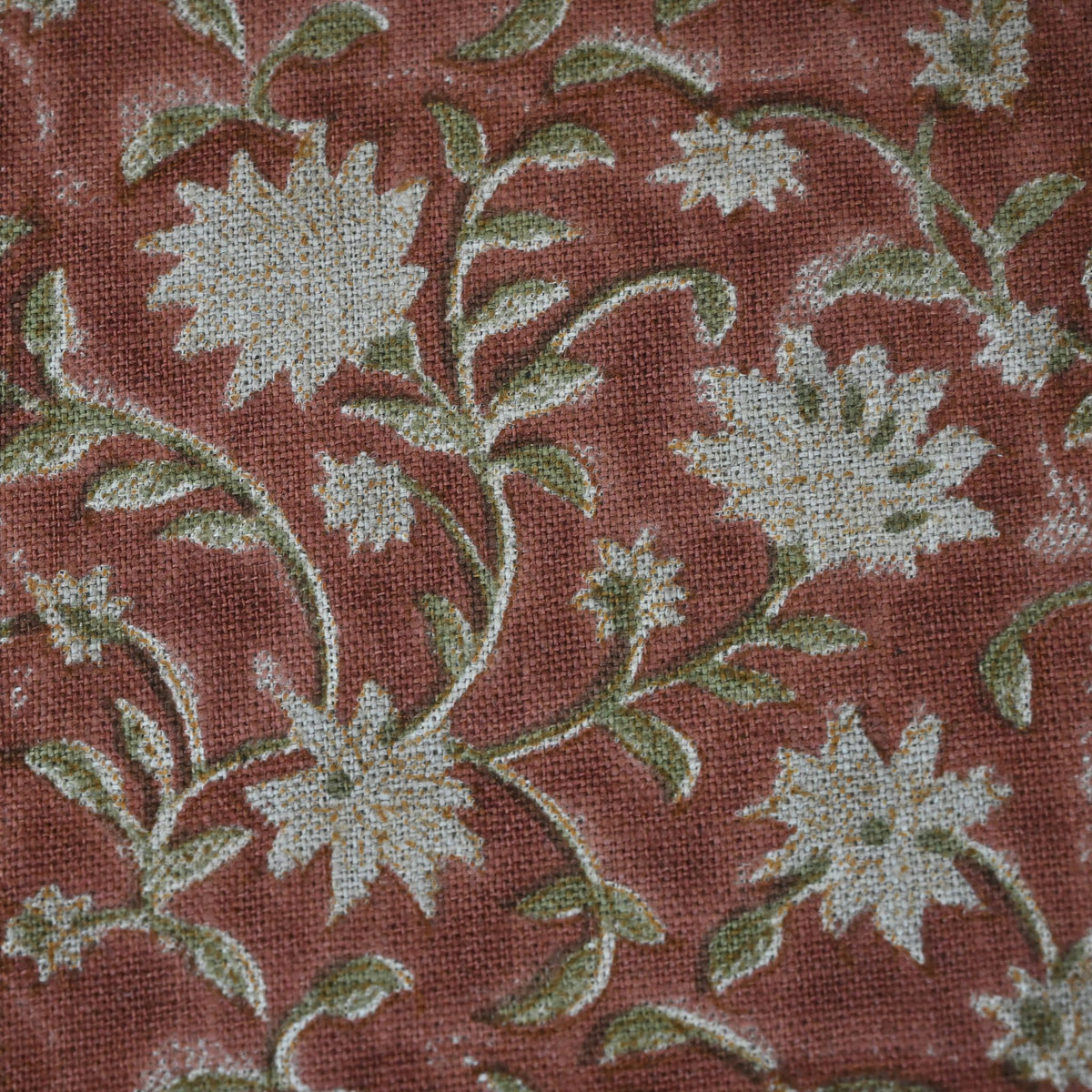 Molly Soft Sage Linen Block Print Pillow Cover