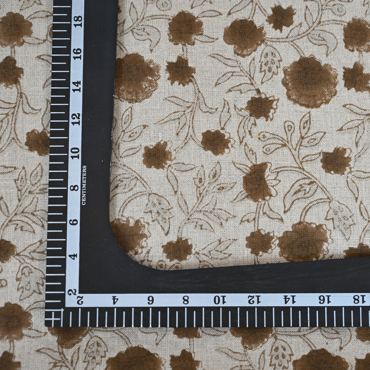 Julie Chocolate Linen Block Print Pillow Cover
