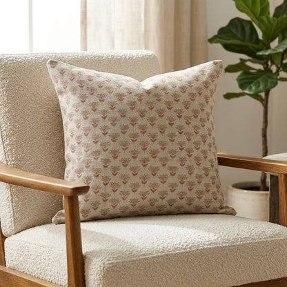 Destiny Oatmeal Block Print Pillow Cover