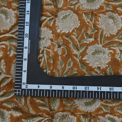 Elise Warm Linen Block Print Pillow Cover