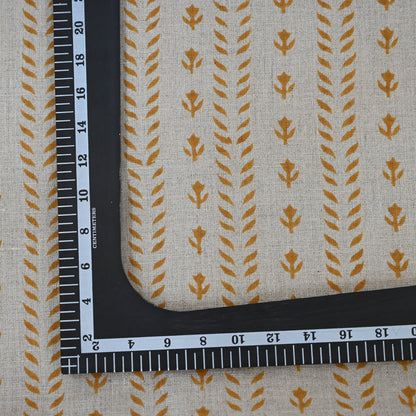 Alexa Ochre Linen Block Print Pillow Cover