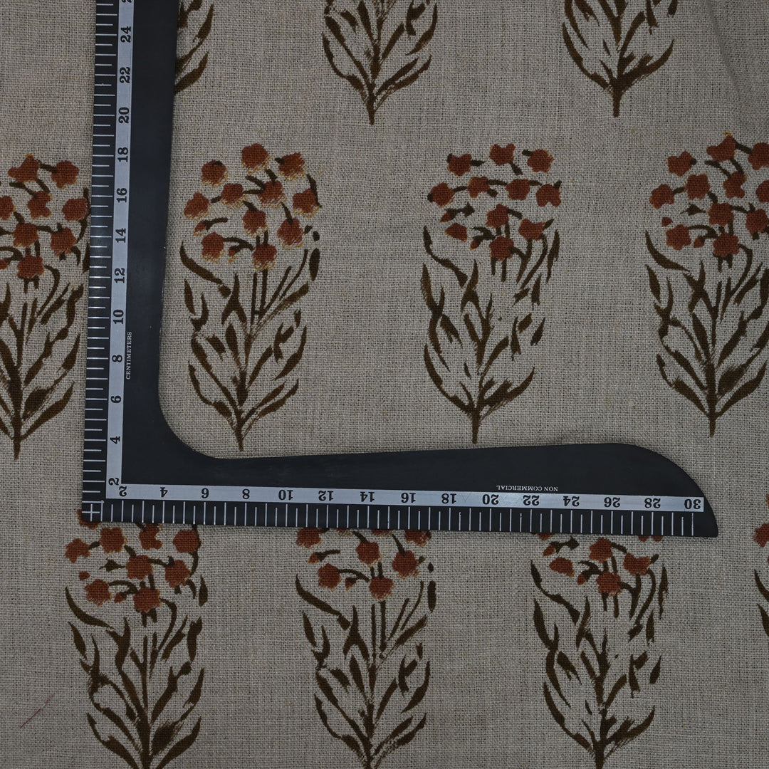 Artisan Block Print Linen Fabric -  12