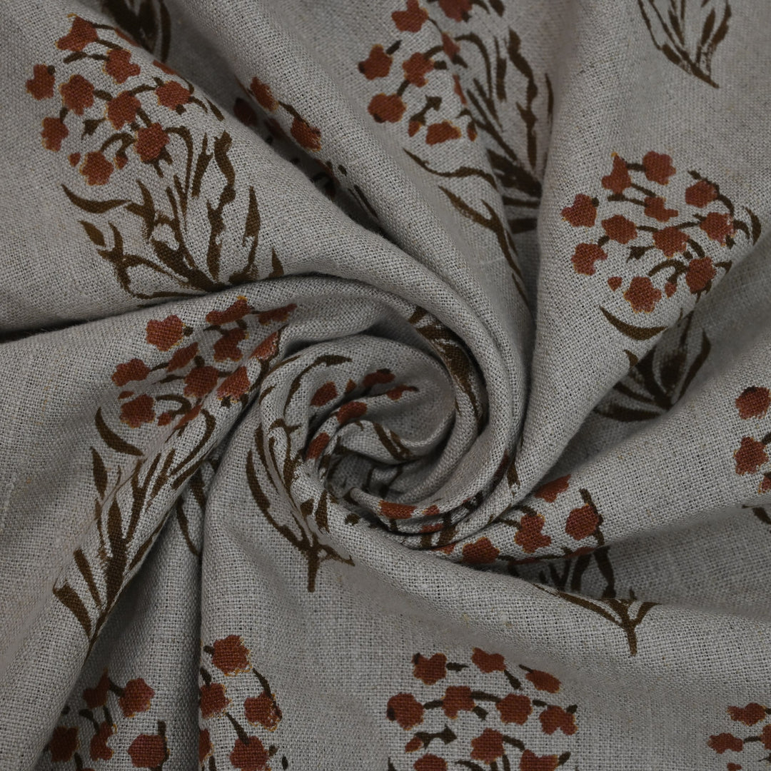 Artisan Block Print Linen Fabric -  12