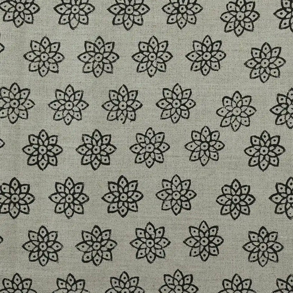 Elvara Floral Linen Block Print Fabric