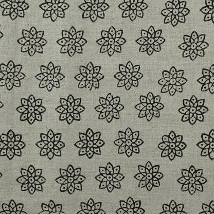 Elvara Floral Linen Block Print Fabric