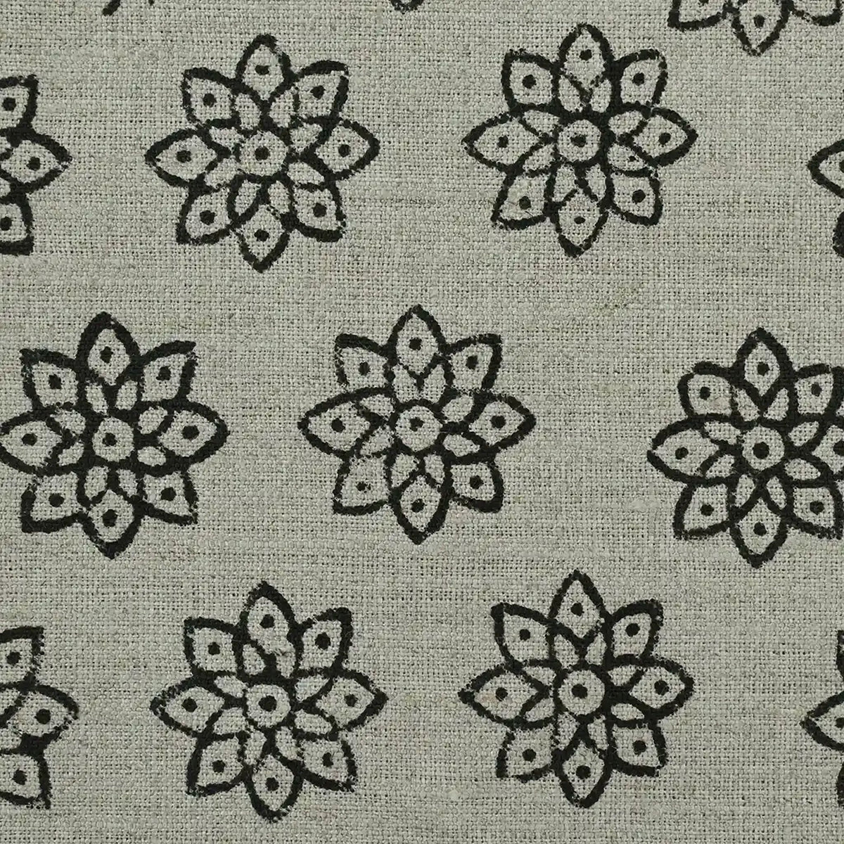 Elvara Floral Linen Block Print Fabric