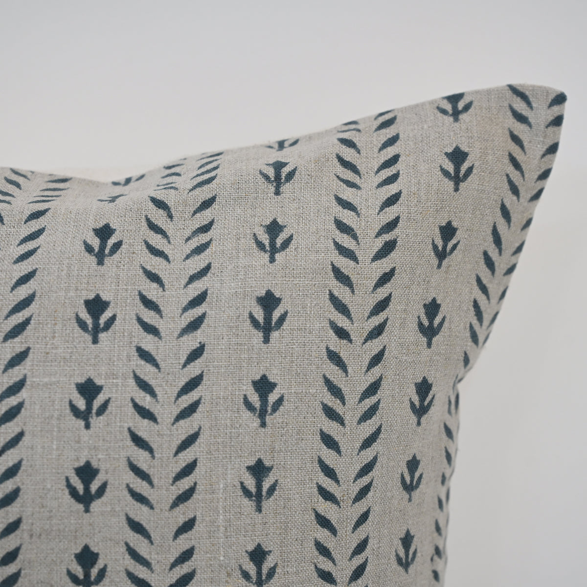 Alexa Indigo Linen Block Print Pillow Cover