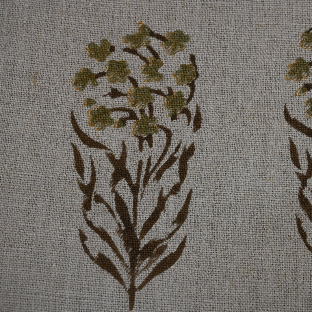 Artisan Block Print Linen Fabric -  12