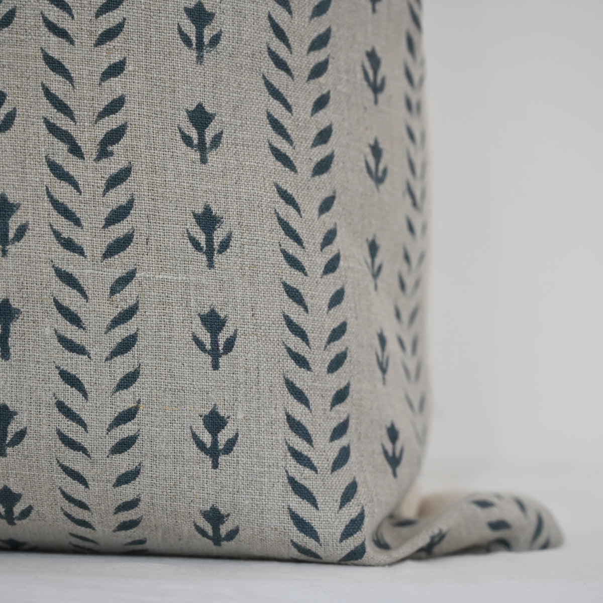 Alexa Indigo Linen Block Print Pillow Cover