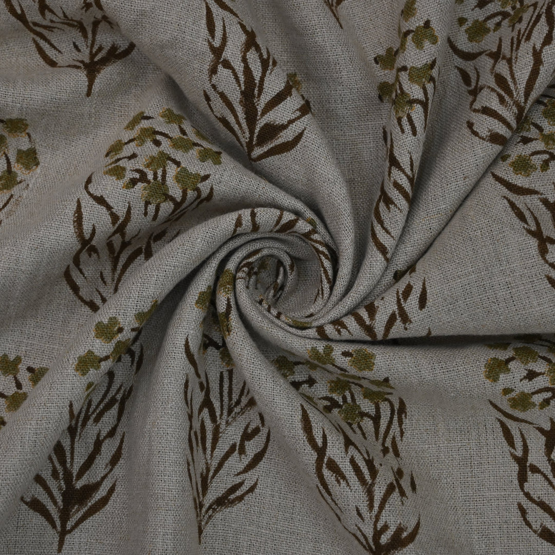 Artisan Block Print Linen Fabric -  12