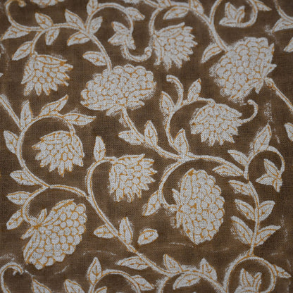 Macy Soft Tan Linen Block Print Pillow Cover