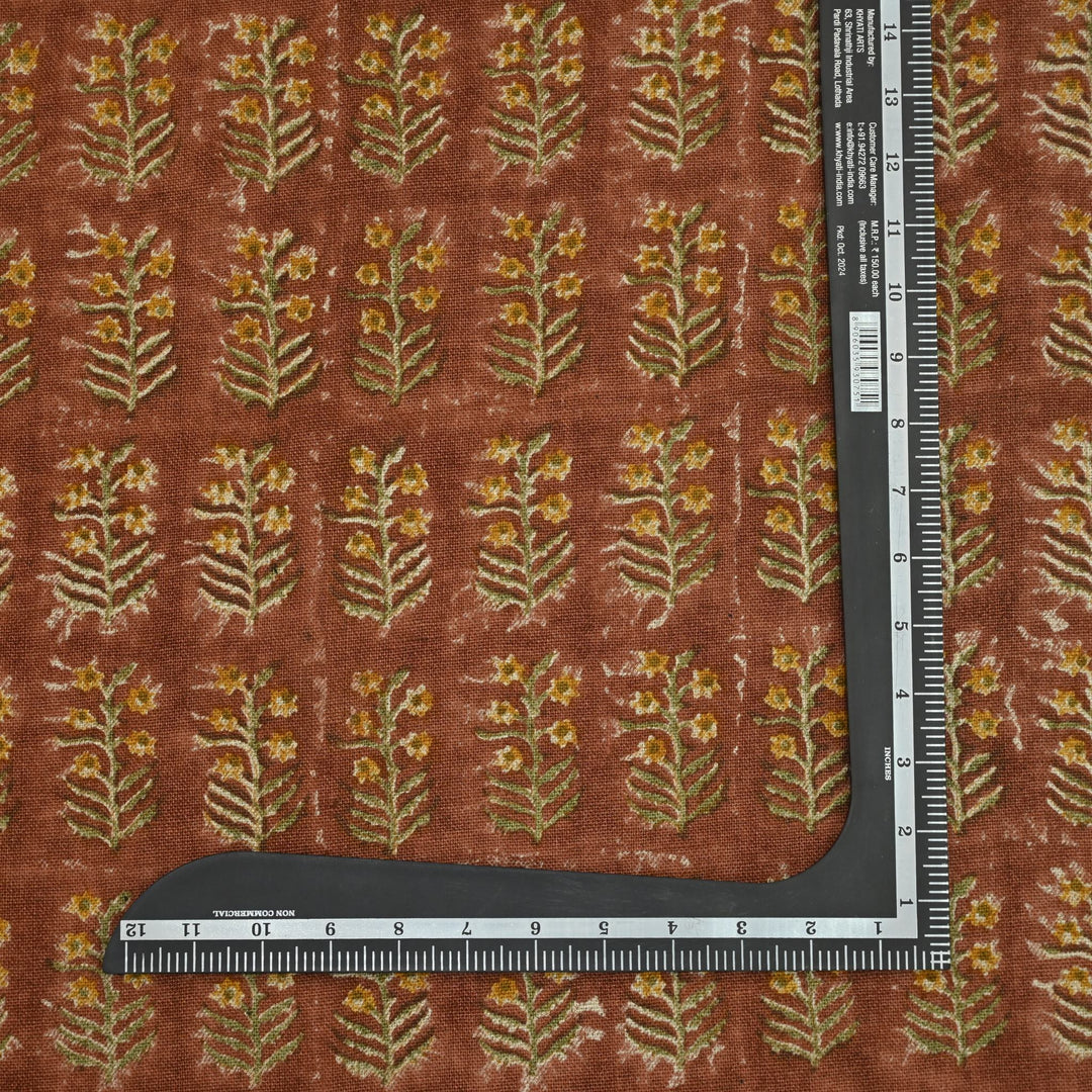 Artisan Block Print Linen Fabric - 20