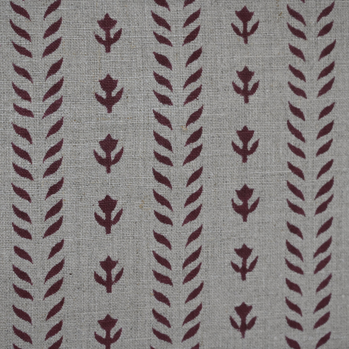 Alexa Maroon Linen Block Print Pillow Cover