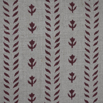 Alexa Maroon Linen Block Print Pillow Cover
