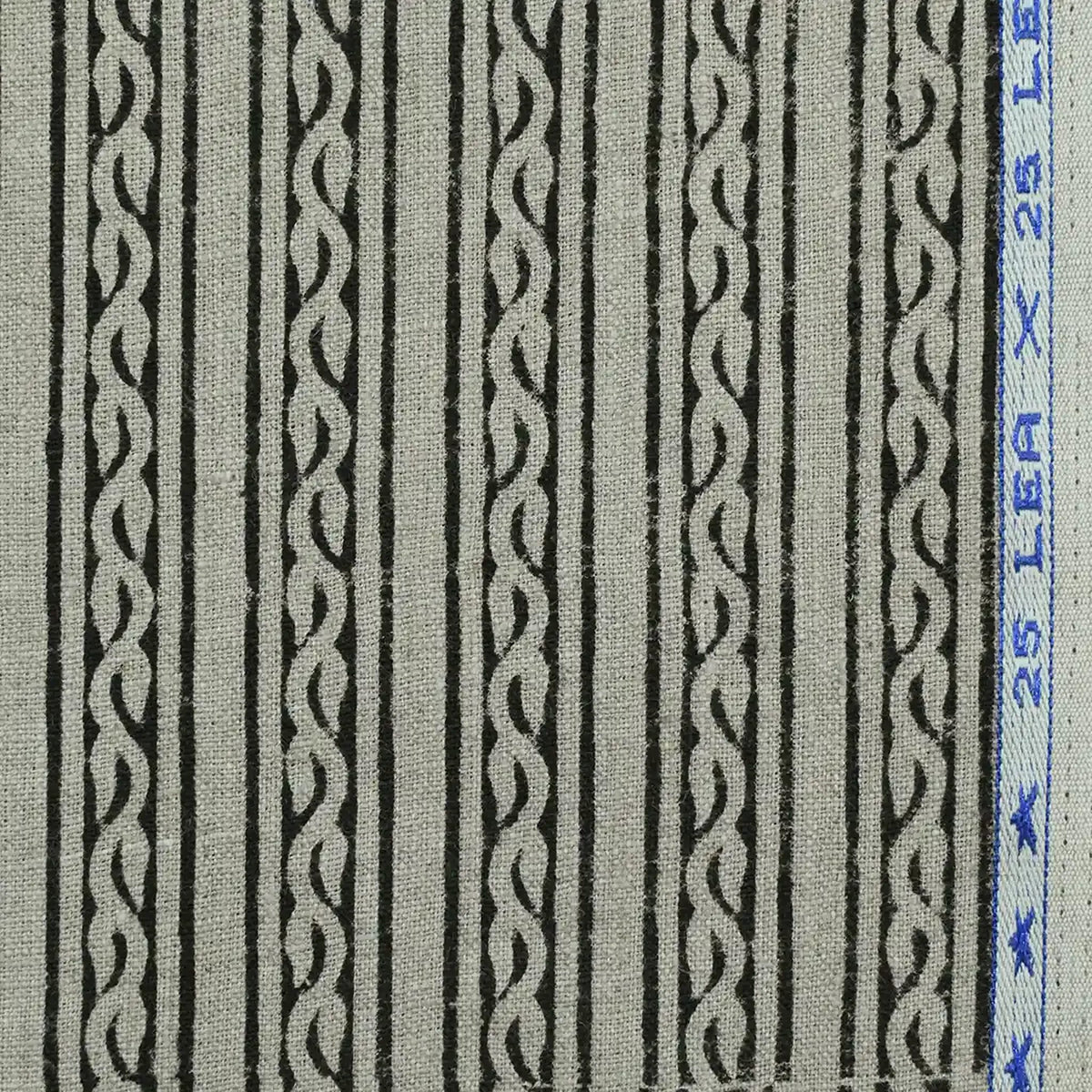 Thiriel Geometric Linen Block Print Fabric