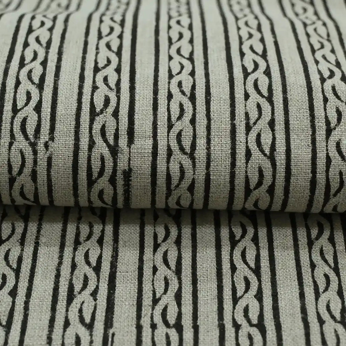 Thiriel Geometric Linen Block Print Fabric